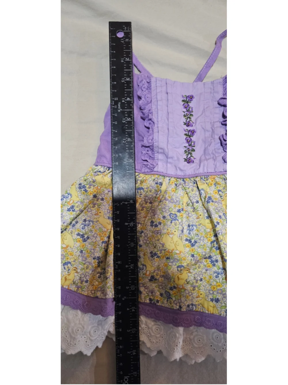 Toddler Girls Mia Miel Floral Duck Dress and Bloomers Set 2T Purple